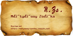 Mátyássy Zsóka névjegykártya